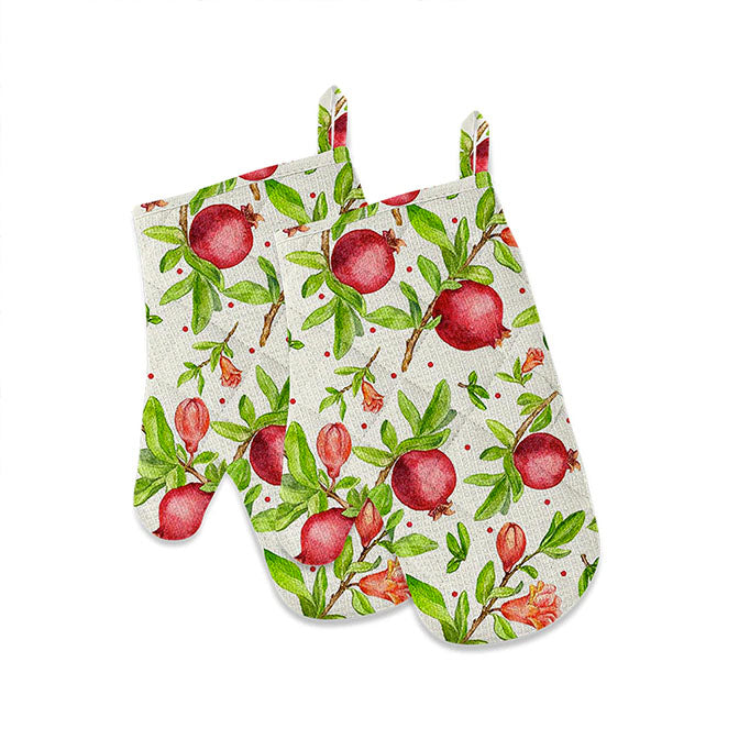 Pomegranate Oven Mitts Set of 2