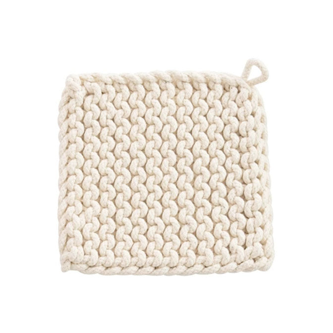 Mustard & Toffee Square Cotton Crocheted Pot Holder