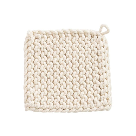 Mustard & Toffee Square Cotton Crocheted Pot Holder