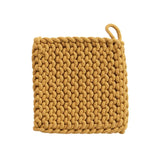 Mustard & Toffee Square Cotton Crocheted Pot Holder