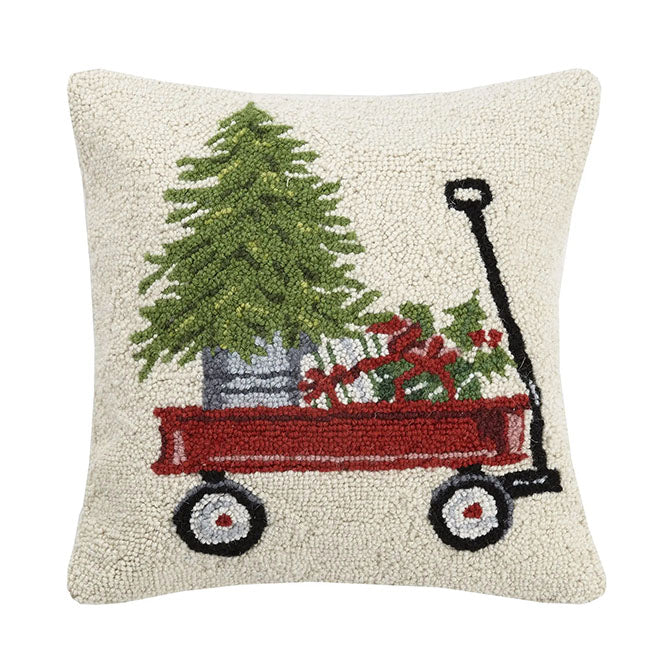 Presents Tree On Wagon Hook Pillow
