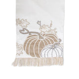 White Embroidered Pumpkin Table Runner