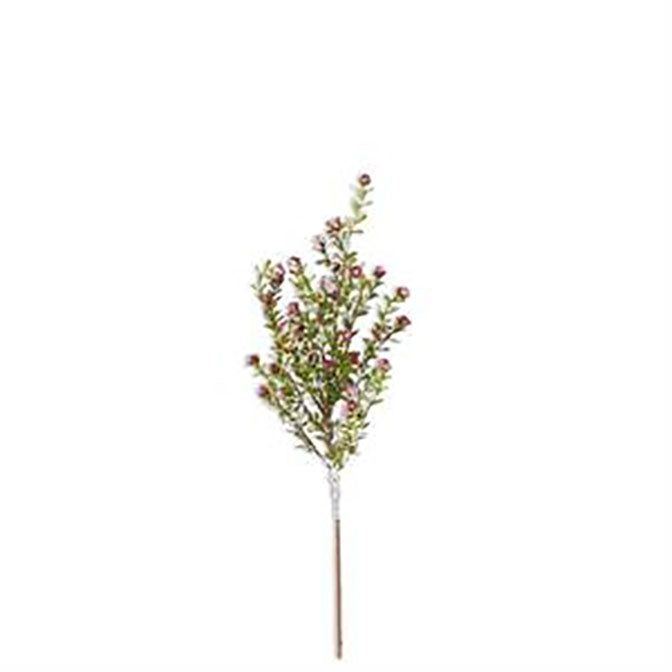 21 Inch Glittered Snowy Red Berry Leaf Stem