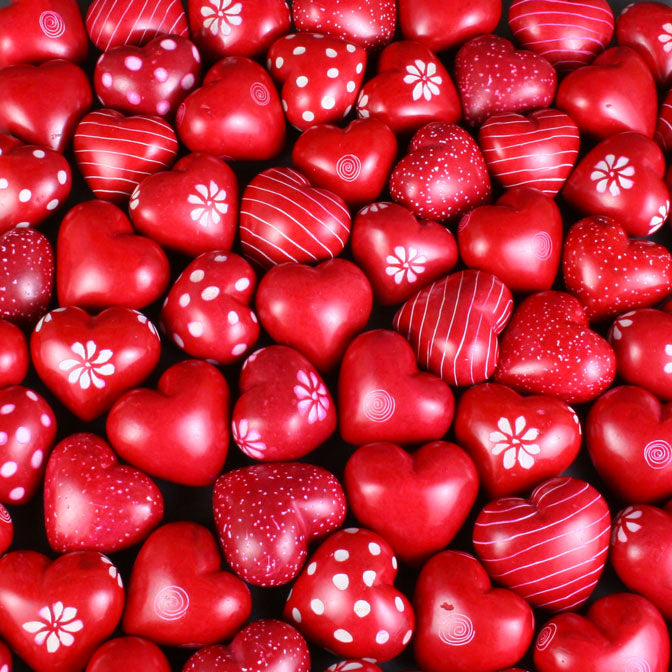 Assorted Red Soapstone Hearts