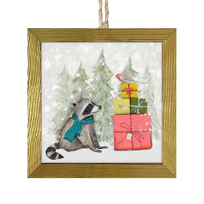 Santa Claws Raccoon Ornament