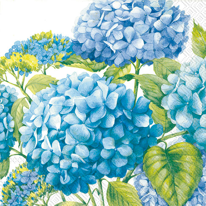 Sea of Pink Blossoms White/Blue Lunch Napkin