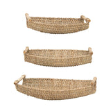 Seagrass and Metal Trays with Handles