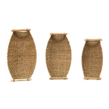 Seagrass and Metal Trays with Handles