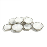 Small Cluster of 8 Serving Bowls-Nickel w/White