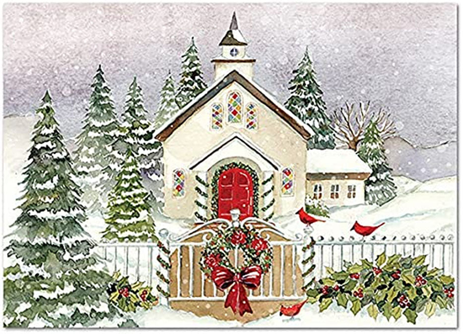 Snowy Church Pocket Notepad