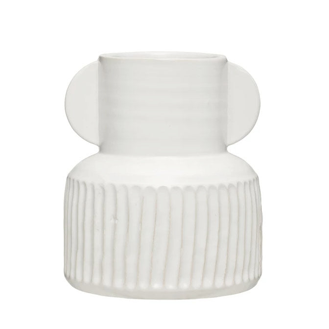 Stoneware Pleated Vase