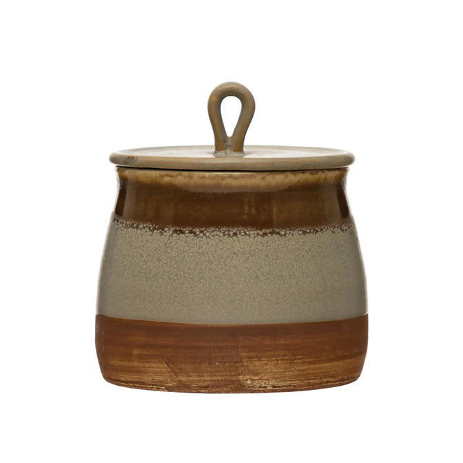 Stoneware Canister, Reactive Glaze