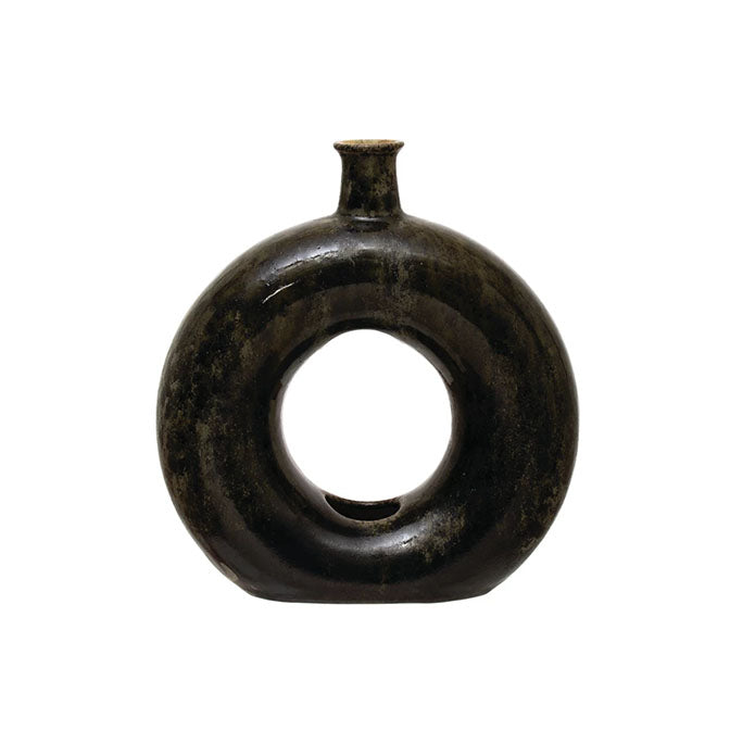 Stoneware Open View Circle Vase