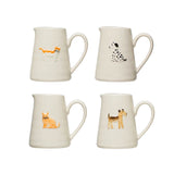 Hand-Painted Cat/Dog Stoneware Creamer, 4 Styles