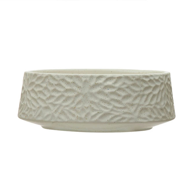 Stoneware Planter/Bowl with Floral Design