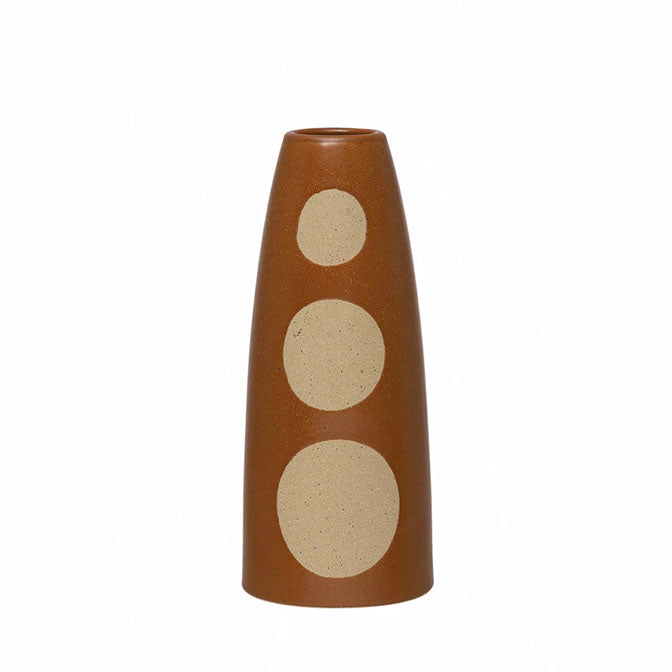 Stoneware Taper Holder with 3 Circles