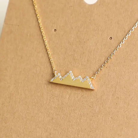 Studded Mountain Range Necklace Gold
