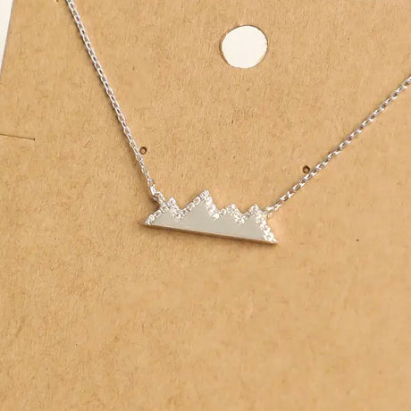 Studded Mountain Range Necklace Silver