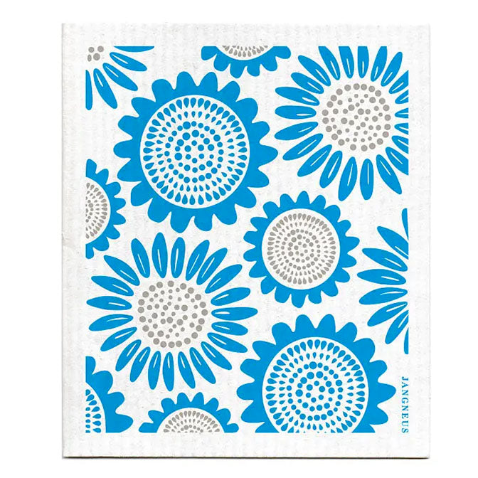 Turquoise Sunflower Swedish Dishcloth
