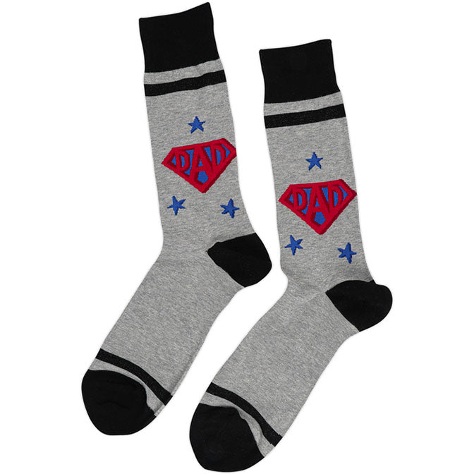 Mens Super Dad Crew Sock