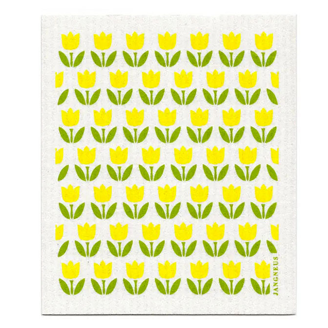 Yellow Tulip Swedish Dishcloth