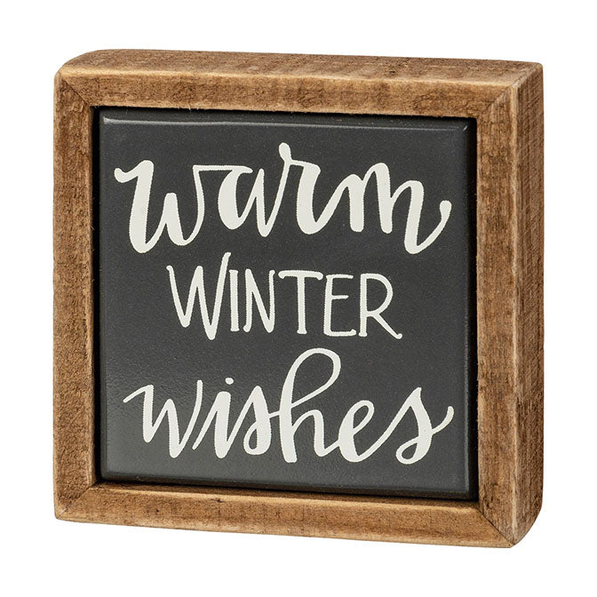 Warm Winter Wishes Mini Box Sign – Roost Gift & Home Collection