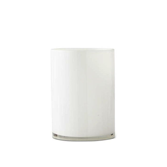 White Glass Cylinder Vases