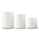 White Glass Cylinder Vases