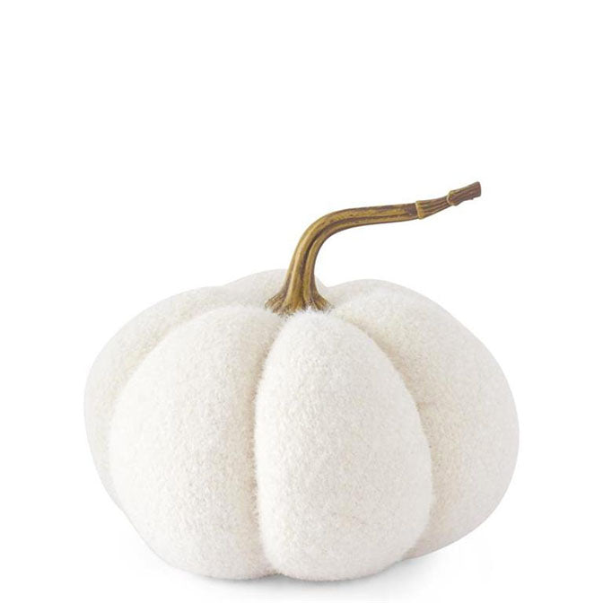 6.5" White Knit Pumpkin