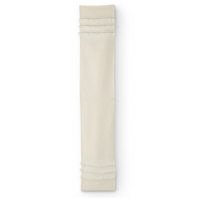 White Cotton Table Runner with Layers & Fringe