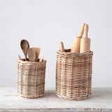 Hand Woven Round Wicker Baskets