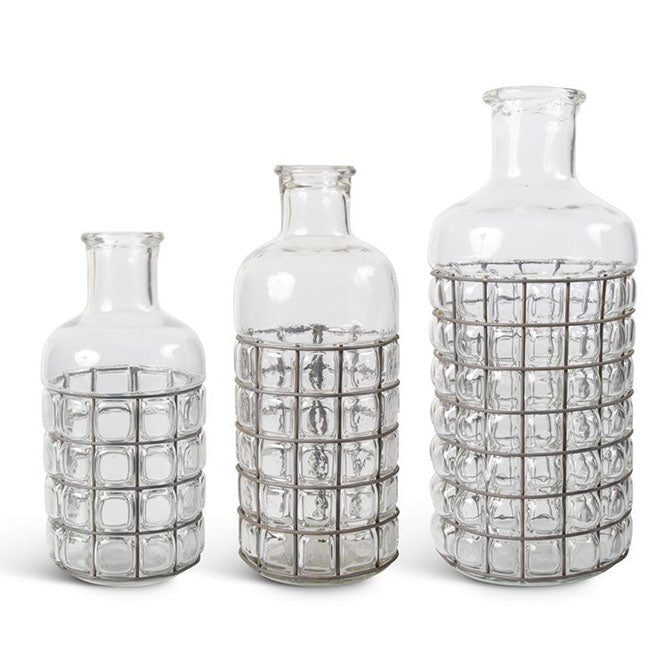 Glass & Metal Caged Bubble Bottles