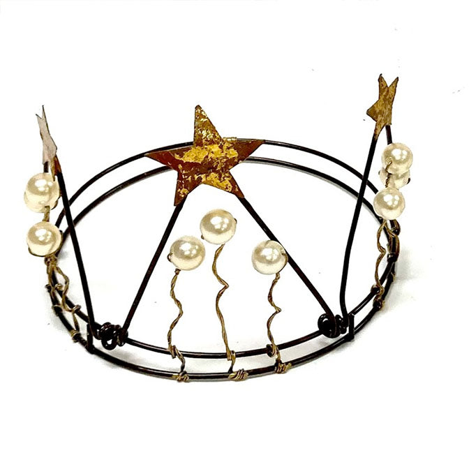 3.5" Black and Gold Wire Crown