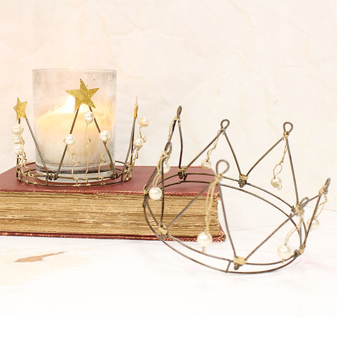 3.5" Black and Gold Wire Crown