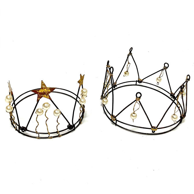 3.5" Black and Gold Wire Crown
