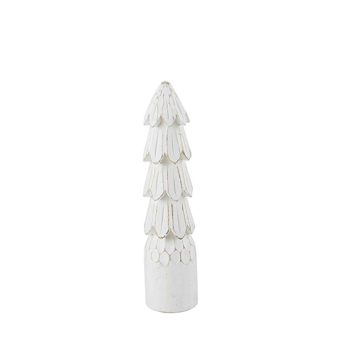 Carved White Christmas Tree
