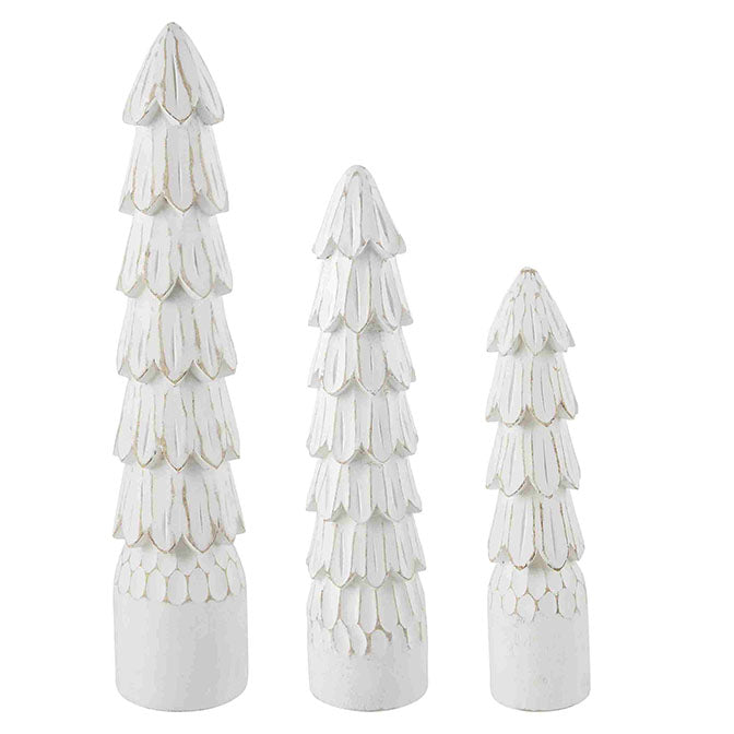 Carved White Christmas Tree