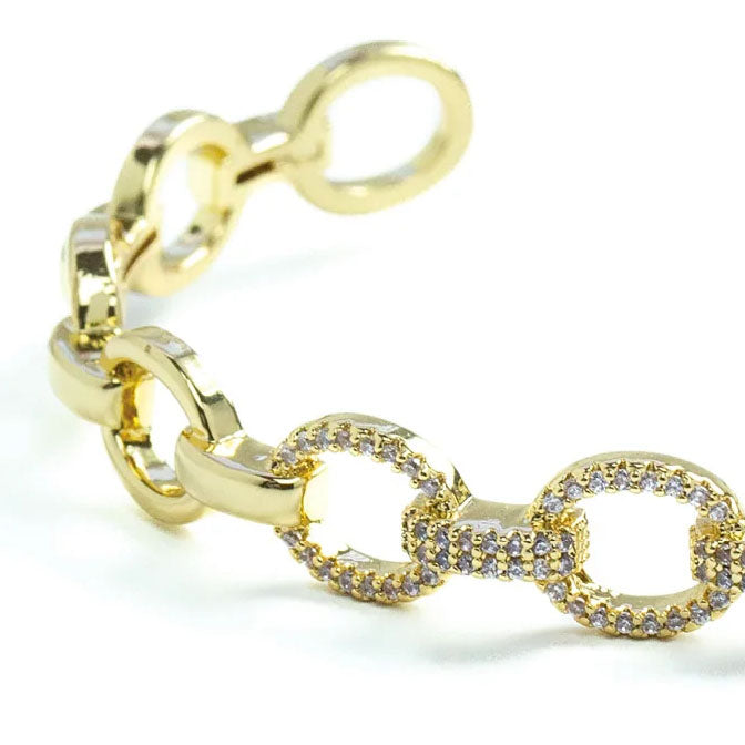Perfectly Accented Chain Cuff Bracelet