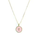 Tiny Cross Pendant - Gold-Rose