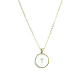 Tiny Cross Pendant - White