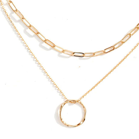 Ring on Chain Pendant Necklace - Gold
