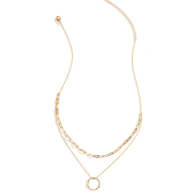 Ring on Chain Pendant Necklace - Gold