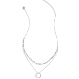 Ring on Chain Pendant Necklace - Silver