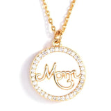 Pave Mom Shell Toggle Necklace