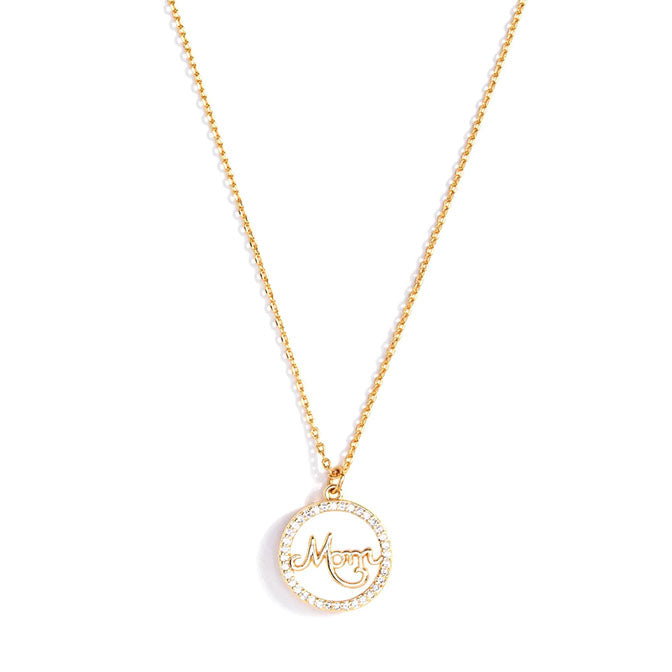 Pave Mom Shell Toggle Necklace