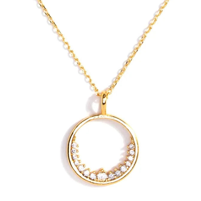 Embellished Open Circle CZ Necklace