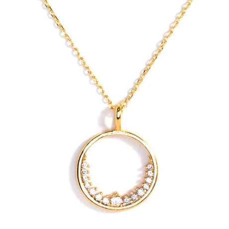 Embellished Open Circle CZ Necklace