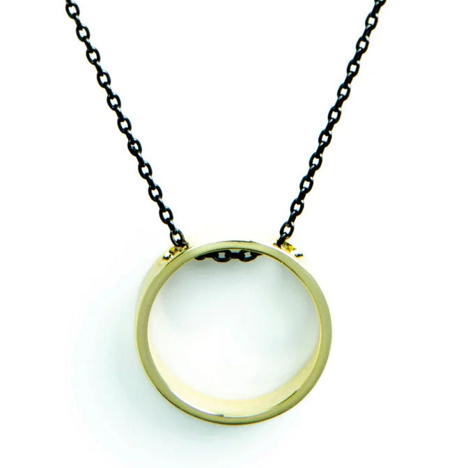 Contemporary Circle Two-Tone Necklace