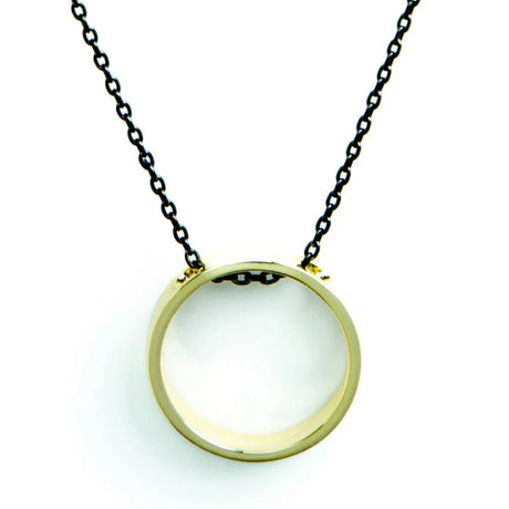 Contemporary Circle Two-Tone Necklace