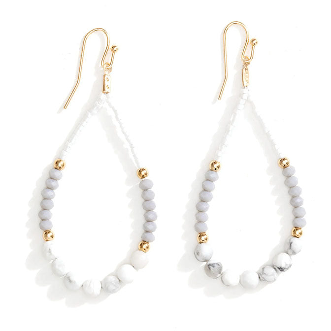 Stone Earrings White
